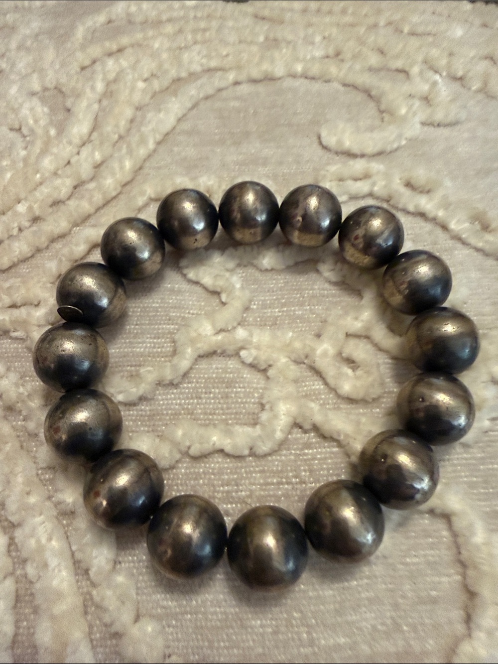 Chunky Sterling Bead Stretch Bracelet